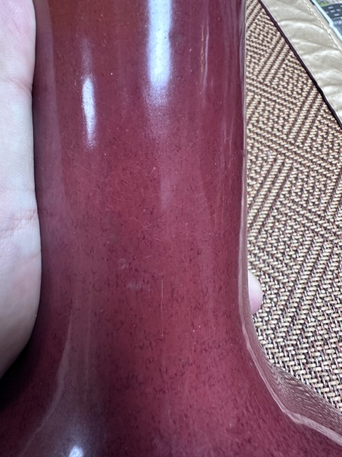 古玩陶瓷窯變紅釉天球瓶拍賣，當前價格6800元