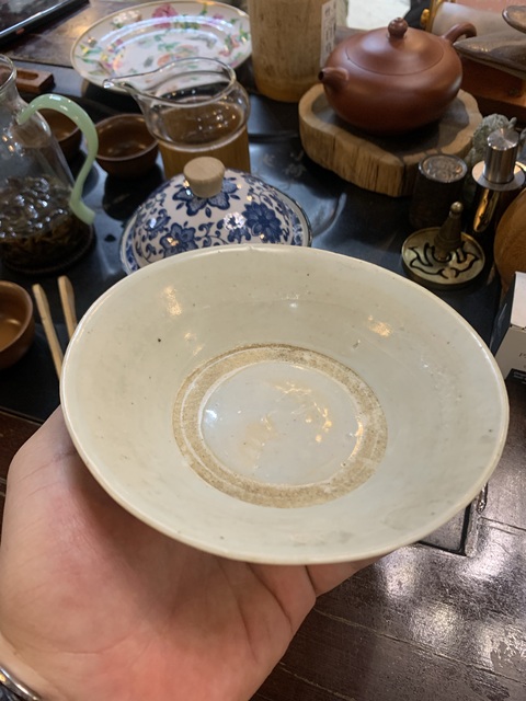 古玩陶瓷青白釉出筋盤真品鑒賞圖