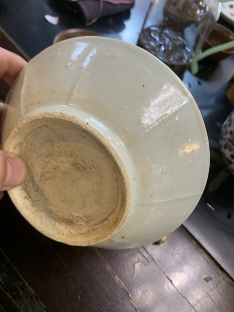 古玩陶瓷青白釉出筋盤真品鑒賞圖