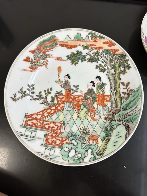 古玩陶瓷清末民國五彩盤真品鑒賞圖