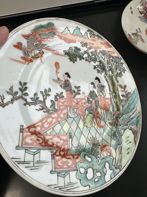 古玩陶瓷清末民國五彩盤真品鑒賞圖