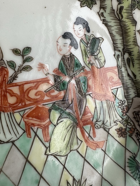 古玩陶瓷清末民國五彩盤真品鑒賞圖