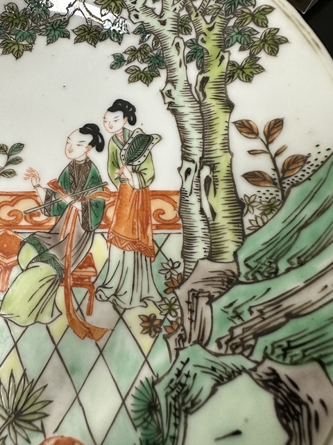古玩陶瓷清末民國五彩盤真品鑒賞圖