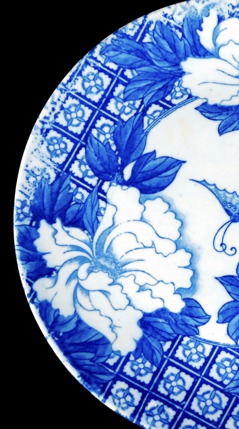 古玩陶瓷青花花卉紋盤真品鑒賞圖