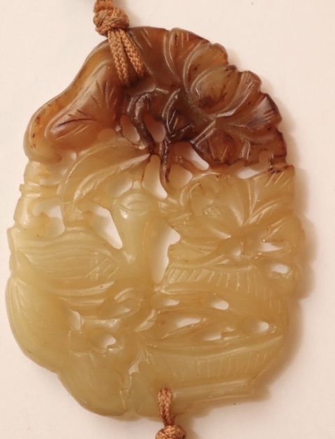 古玩玉器岫玉雕“鴛鴦佩”真品鑒賞圖