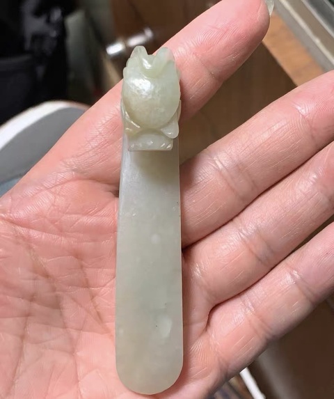 古玩玉器和田玉雕“龍首帶鉤”真品鑒賞圖