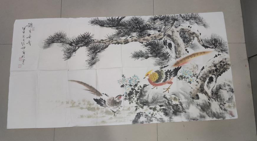 古玩字畫中美協會員河南名家師行坤 錦繡長春拍賣,當前價格2988元