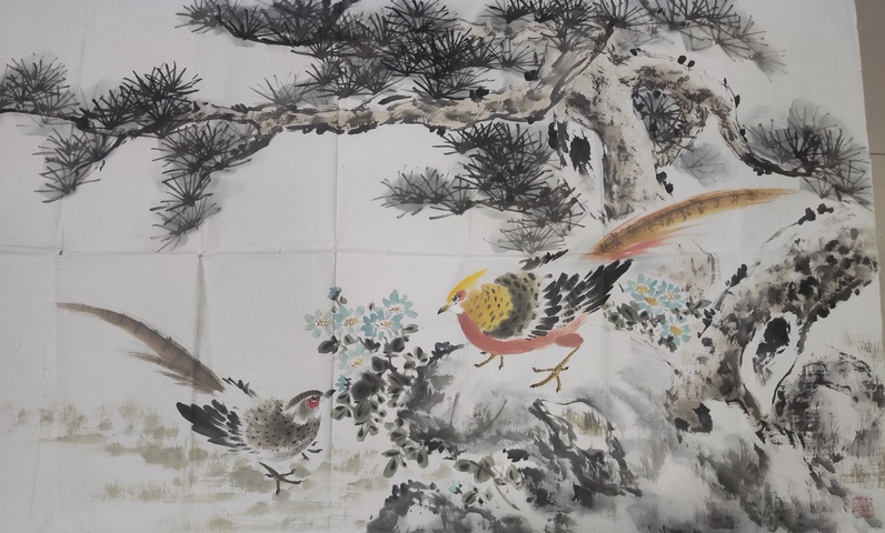 古玩字畫中美協會員河南名家師行坤 錦繡長春拍賣,當前價格2988元