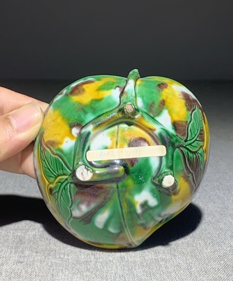 古玩陶瓷民國虎皮三彩洗真品鑒賞圖