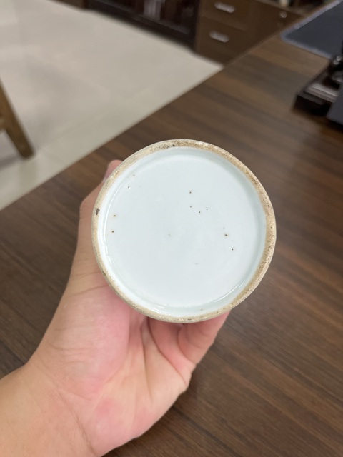 古玩陶瓷民國粉彩山水人物紋筆筒真品鑒賞圖