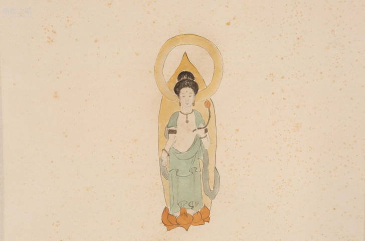 古玩字畫饒宗頤繪觀音心經立軸真品鑒賞圖