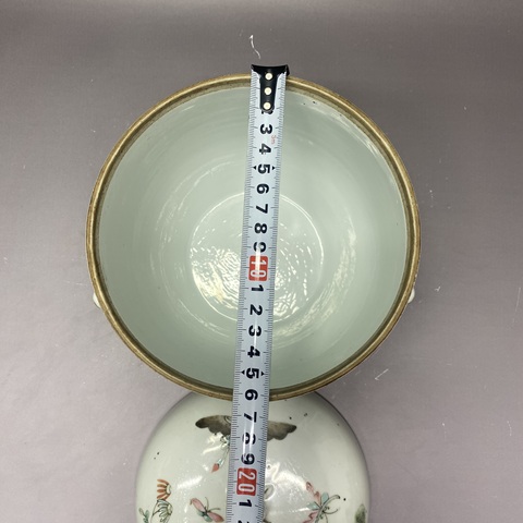 古玩陶瓷清晚期·梅花花鳥·粉彩四系粥罐拍賣，當前價格4260元