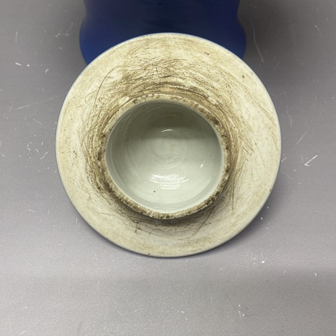 古玩陶瓷清晚期·藍釉將軍罐拍賣，當前價格1260元