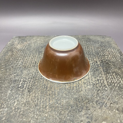 古玩陶瓷清康熙·外紫金釉內青花花卉紋杯拍賣,當前價格980元