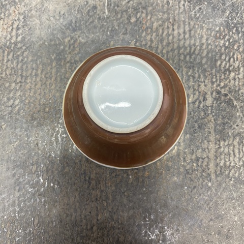 古玩陶瓷清康熙·外紫金釉內青花花卉紋杯拍賣,當前價格980元