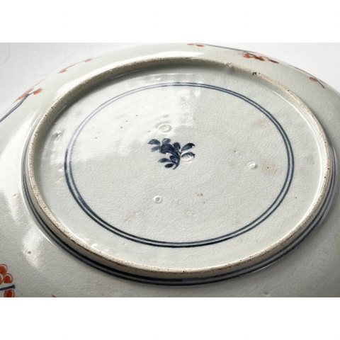 古玩陶瓷青花五彩花卉紋盤真品鑒賞圖