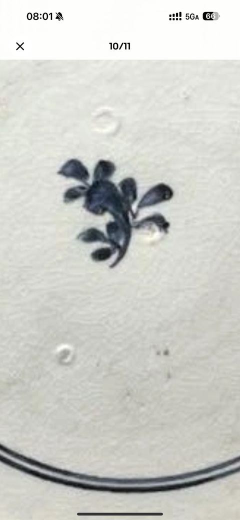 古玩陶瓷青花五彩花卉紋盤真品鑒賞圖