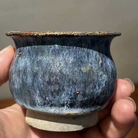 古玩陶瓷兔毫窯變爐真品鑒賞圖