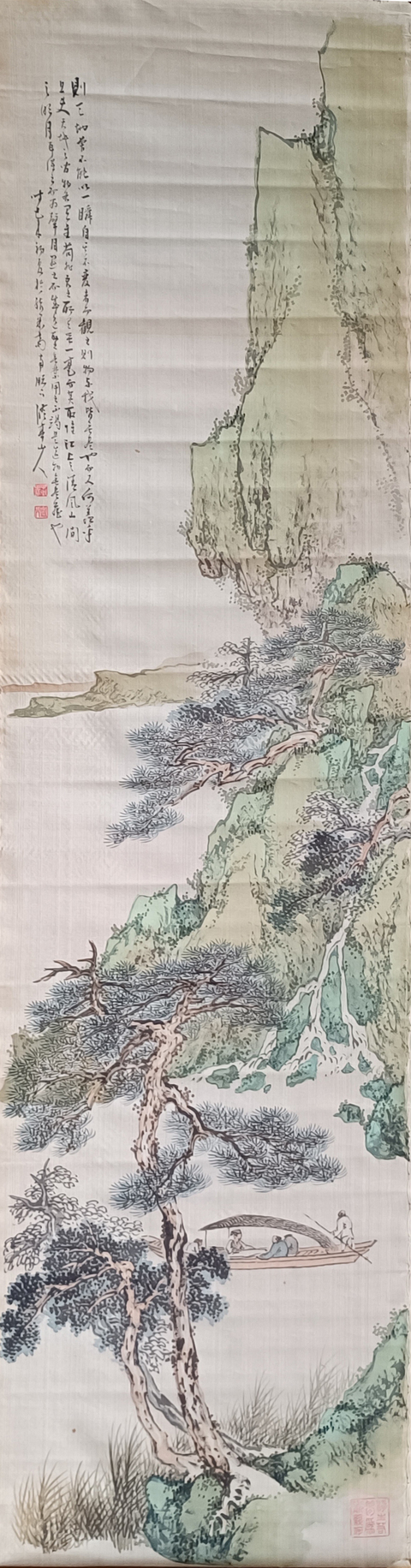 古玩字畫泛舟真品鑒賞圖