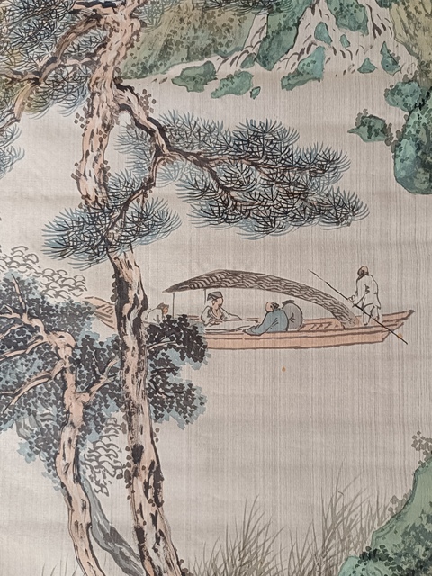 古玩字畫泛舟真品鑒賞圖