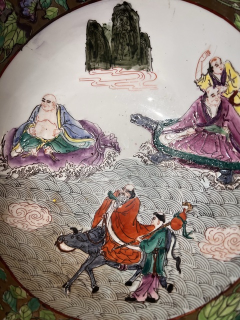古玩陶瓷廣彩八仙人物故事紋大碗真品鑒賞圖