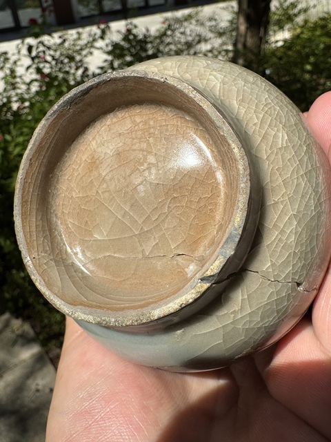 古玩陶瓷龍泉仿官釉箸瓶真品鑒賞圖