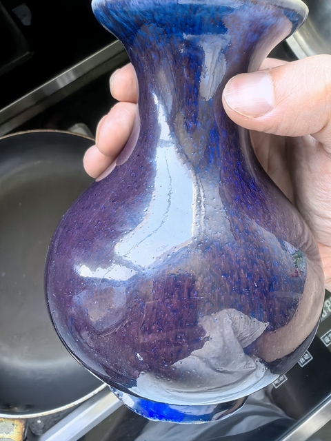 古玩陶瓷清晚期 窯變釉瓶真品鑒賞圖
