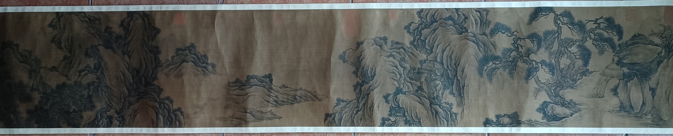 古玩字畫王原祁款山水手卷真品鑒賞圖