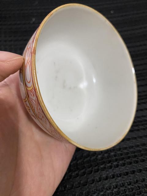 古玩陶瓷粉彩壽字紋墩式碗真品鑒賞圖