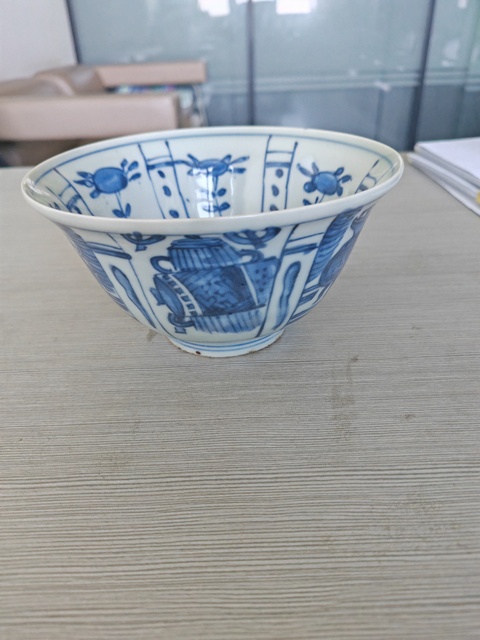 古玩陶瓷明晚期青花碗真品鑒賞圖