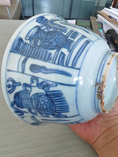 古玩陶瓷明晚期青花碗真品鑒賞圖