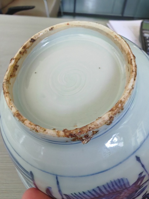 古玩陶瓷明晚期青花碗真品鑒賞圖