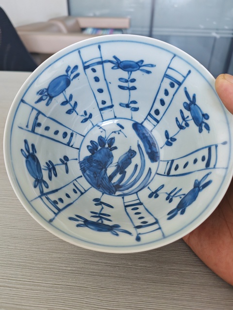 古玩陶瓷明晚期青花碗真品鑒賞圖