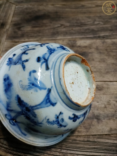 古玩陶瓷青花鶴鹿同春碗真品鑒賞圖