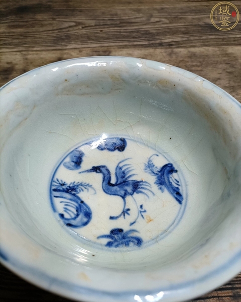 古玩陶瓷青花鶴鹿同春碗真品鑒賞圖