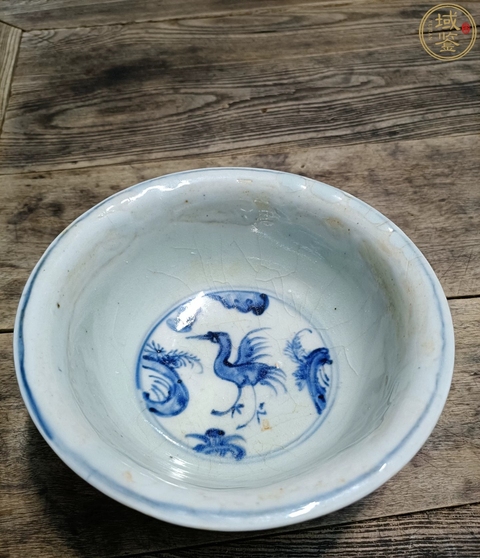 古玩陶瓷青花鶴鹿同春碗真品鑒賞圖