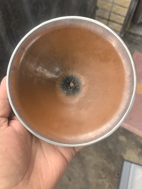 古玩陶瓷建窯柿紅釉茶盞拍賣，當前價格9800元