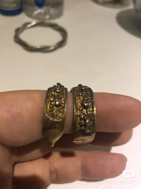 古玩雜項鎏金耳環真品鑒賞圖