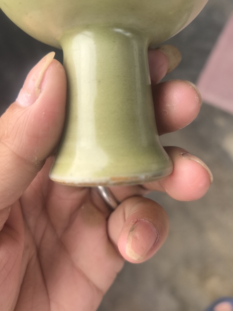 古玩陶瓷龍泉釉高足杯真品鑒賞圖