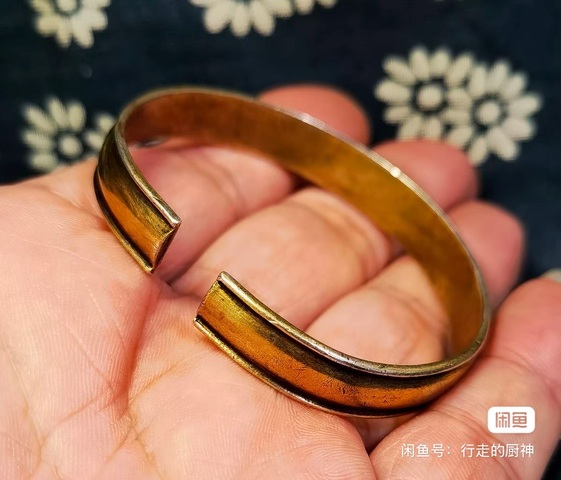 古玩雜項鎏金手鐲真品鑒賞圖