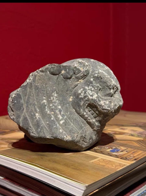 古玩雜項青石獅真品鑒賞圖
