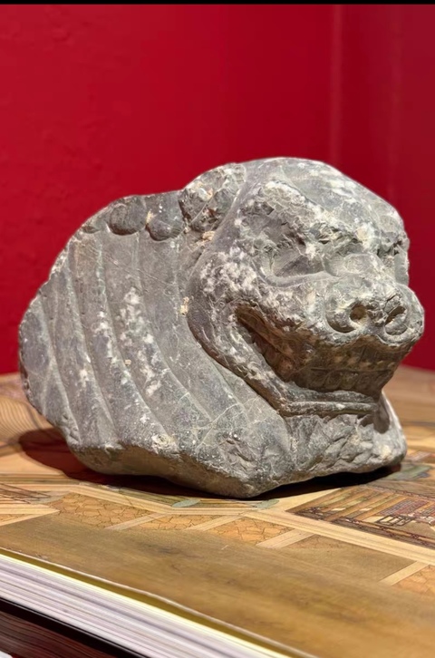 古玩雜項青石獅真品鑒賞圖