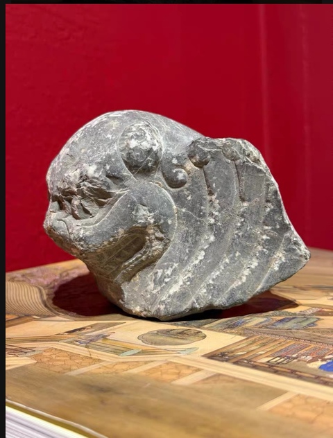 古玩雜項青石獅真品鑒賞圖