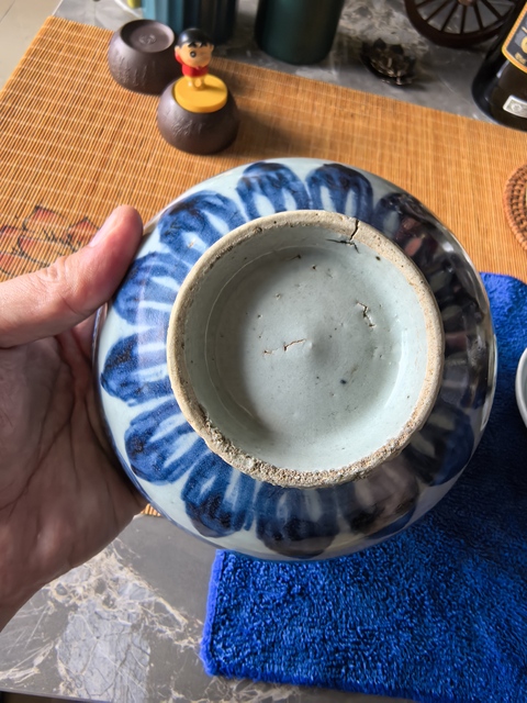 古玩陶瓷青花花卉紋雞心碗真品鑒賞圖