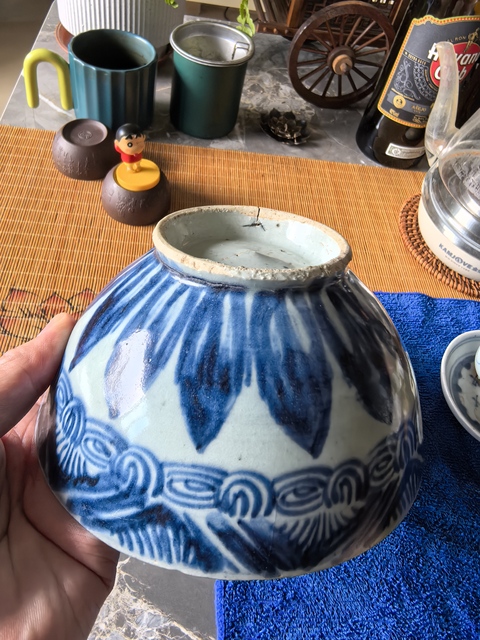 古玩陶瓷青花花卉紋雞心碗真品鑒賞圖