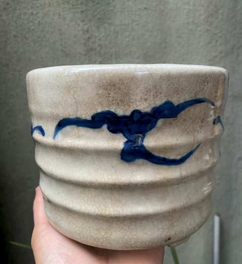 古玩陶瓷哥釉青花云鶴紋弦紋爐真品鑒賞圖