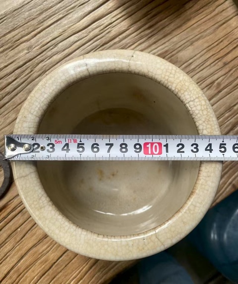 古玩陶瓷哥釉青花云鶴紋弦紋爐真品鑒賞圖