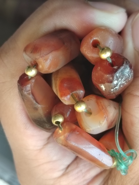 古玩玉器天然紅瑪瑙多棱珠串鏈拍賣，當前價格666元