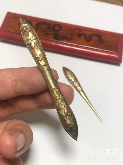 古玩雜項鎏金發簪真品鑒賞圖