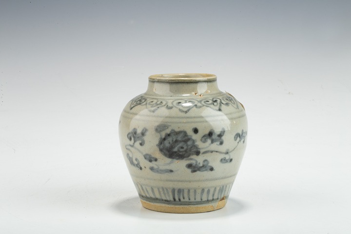 古玩陶瓷明中·青花花卉紋小罐拍賣，當前價格488元